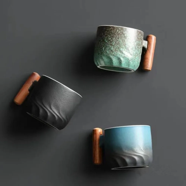 Ceramic Retro Coffee Cup: Handmade, Tea, Water Mug.